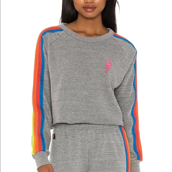 Aviator Nation Bolt Cropped Classic Sweatshirt - Picture 1 of 4